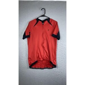 Specialized Cycling Jersey Mens Medium Red Black Full Zip Short Sleeve Bike